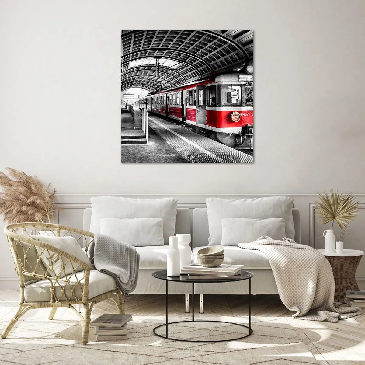 Glastavla - Bild på glas - Det är kanske livets resa? - 70x70 cm