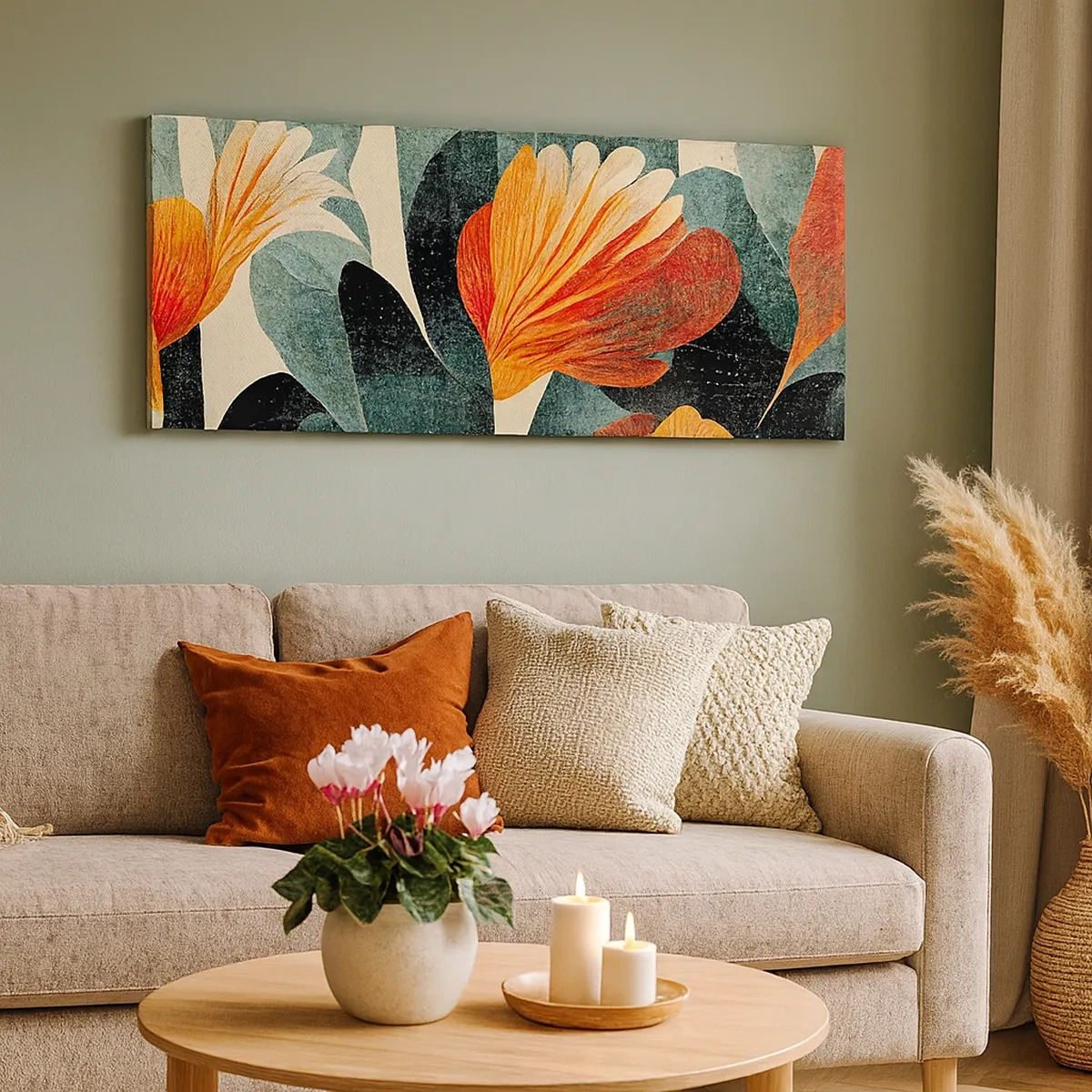 Canvastavla - Bild på duk - Värmen i tropikerna och svalkan i grönskan - 30x30 cm