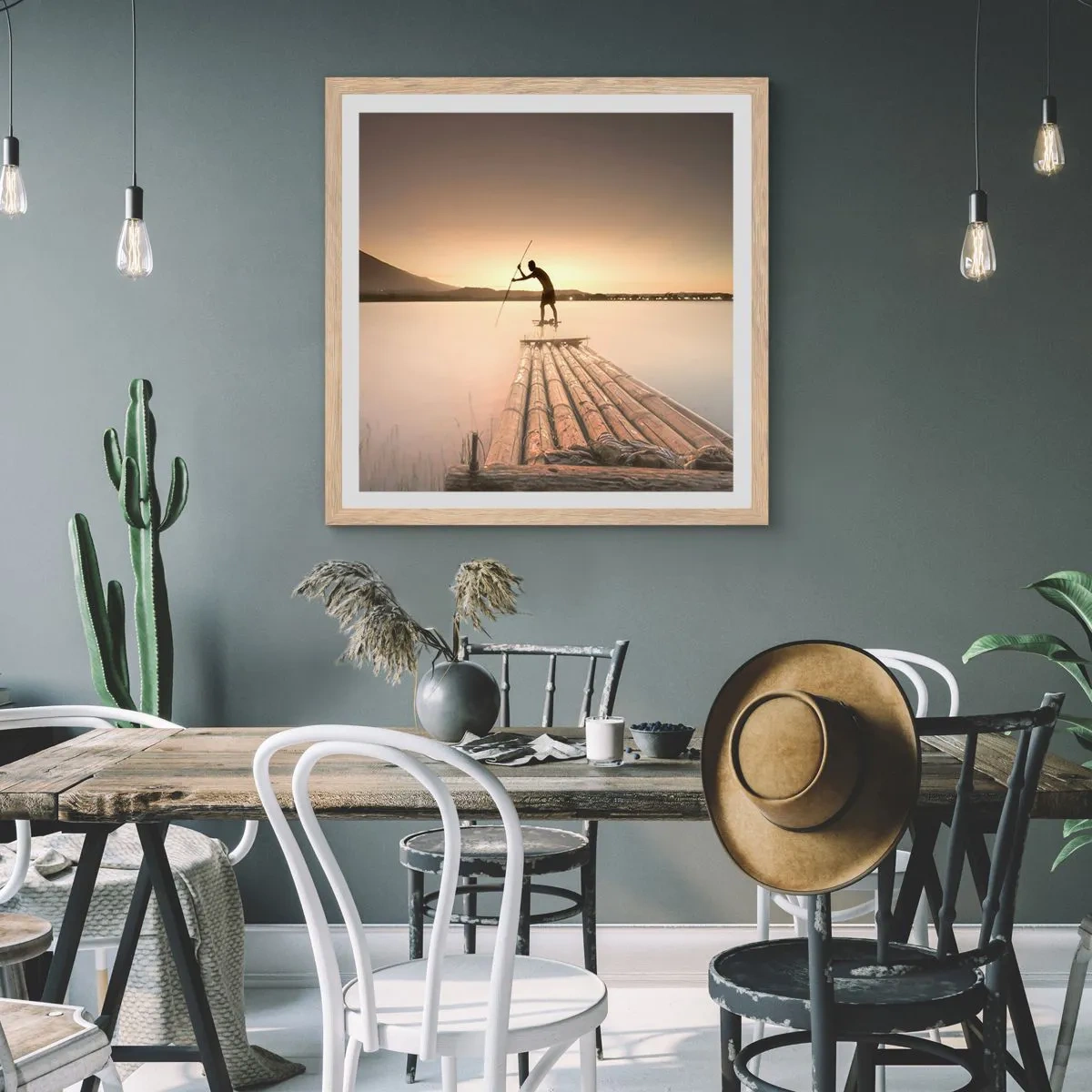 Affisch i ram av ljusek - Före avkoppling - 50x50 cm