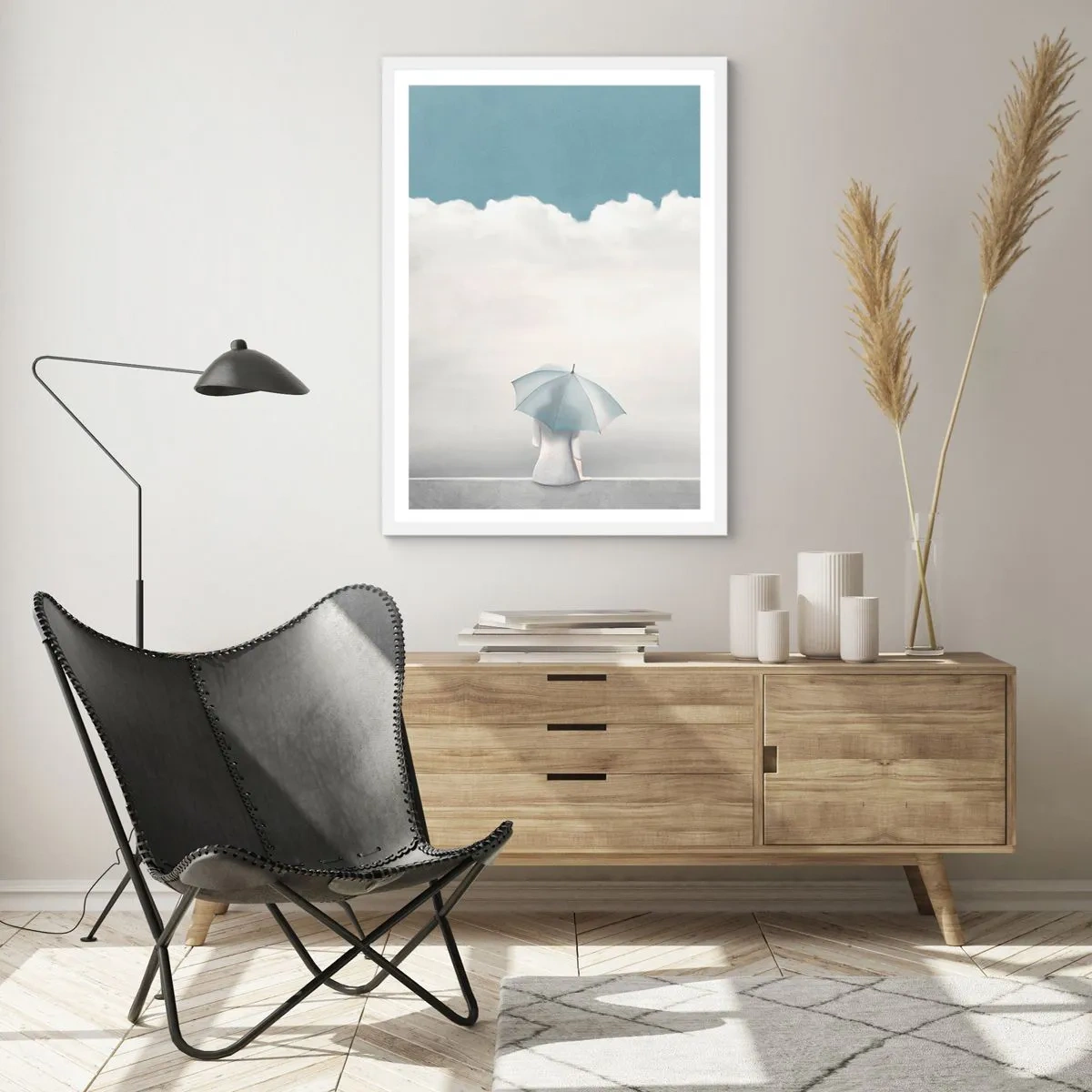 Affisch i vit ram - På gränsen mellan java och dröm - 70x100 cm