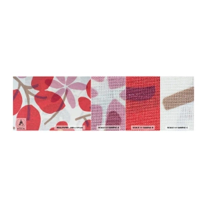 Provbit av självhäftande fototapet Deluxe Sticker - Blomsterkomposition i rosa - Boho, Blommor, Minimalism - 100x30 cm