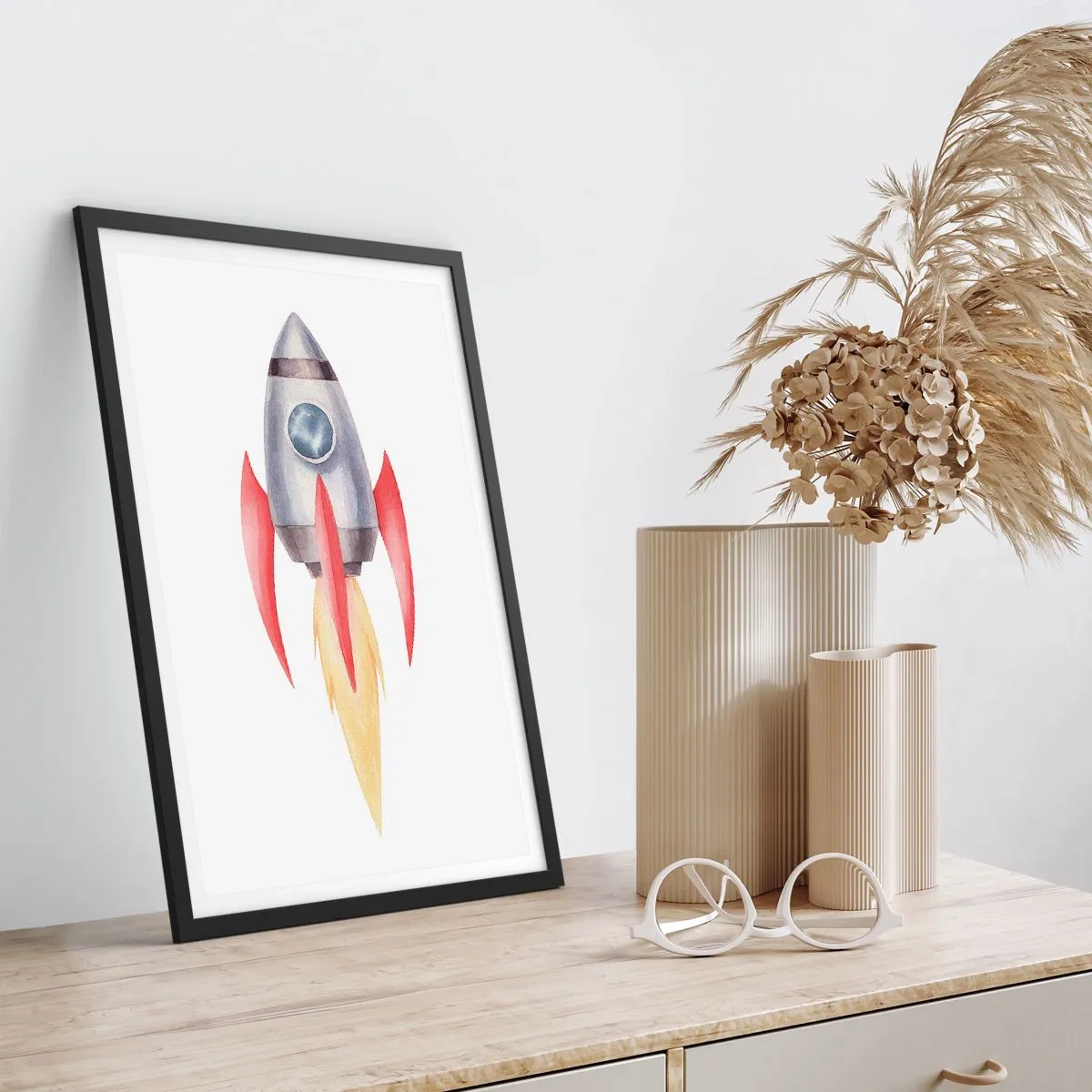 Affisch i svart ram - Högre, snabbare, längre - 70x100 cm