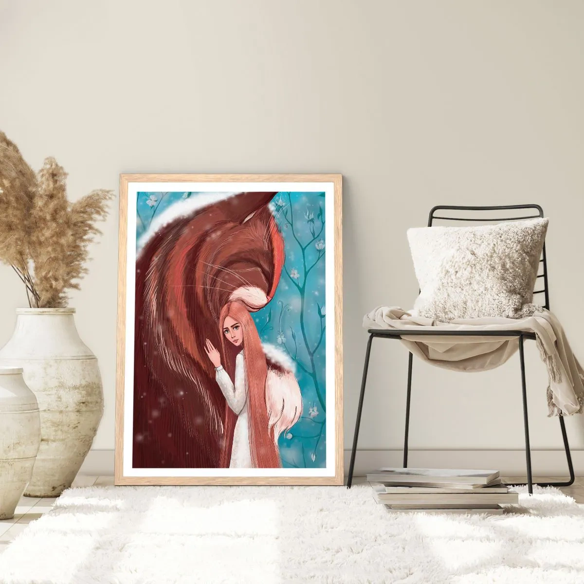 Affisch i ram av ljusek - Välkommen till sagan - 50x70 cm