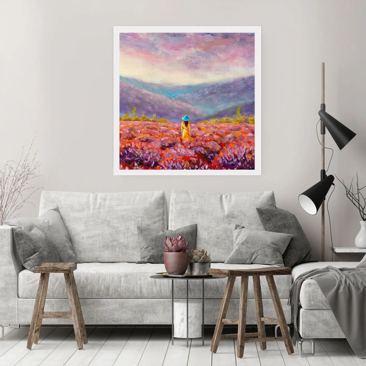 Affisch - I lavendelsvärld - 60x60 cm