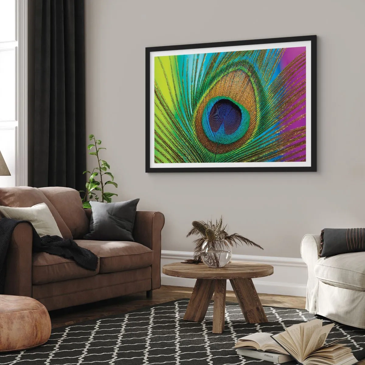 Affisch i svart ram - Öga mot öga - 70x50 cm