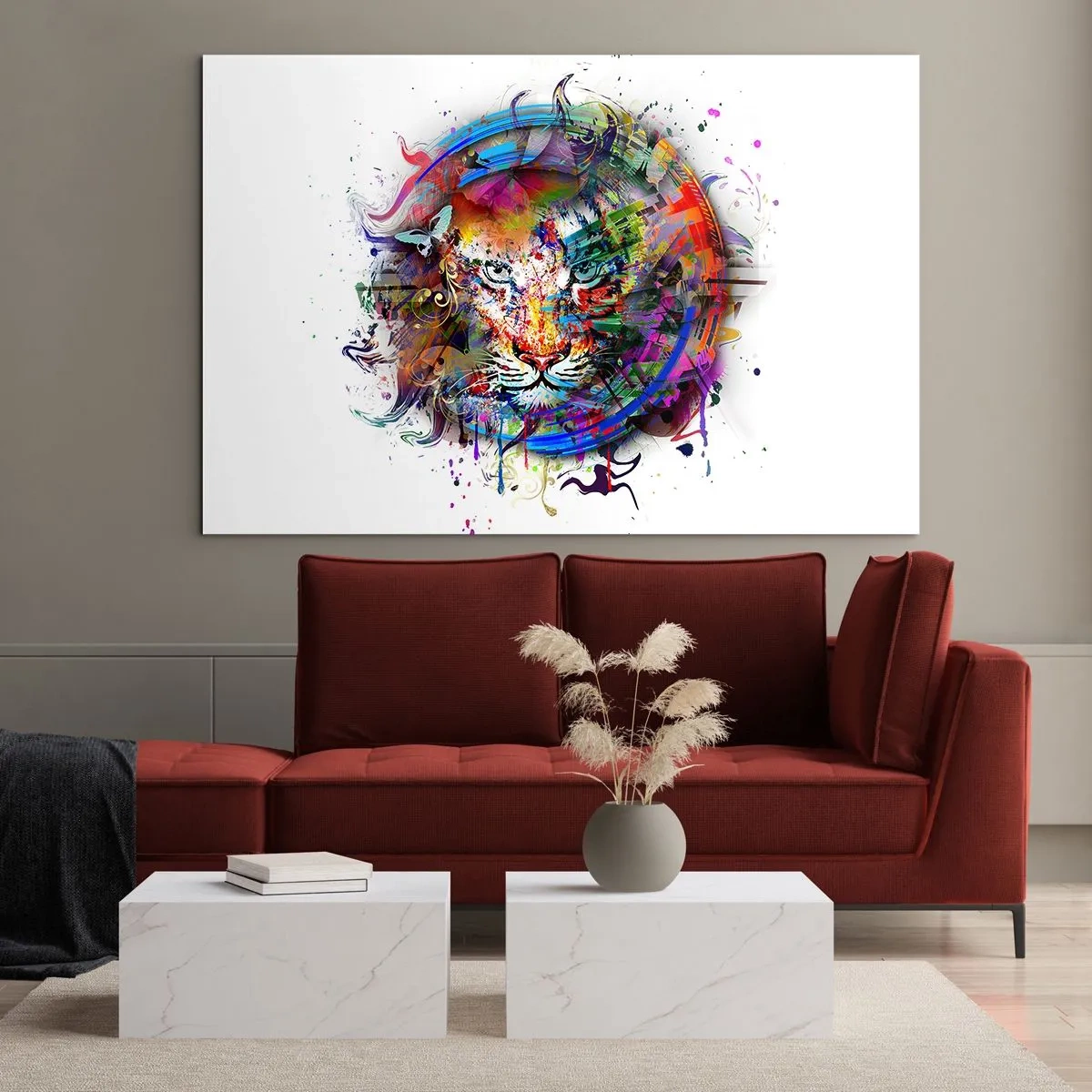 Glastavla - Bild på glas - Lurar bakom regnbågen - 100x70 cm