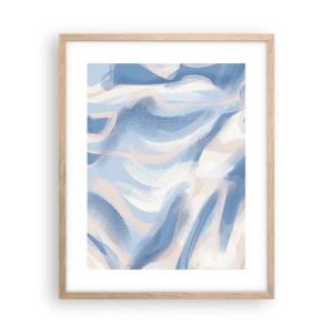 Affisch i ram av ljusek - Blå krusningar - 40x50 cm