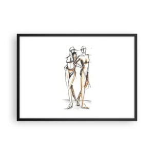 Affisch i svart ram - Charmens studie - 70x50 cm