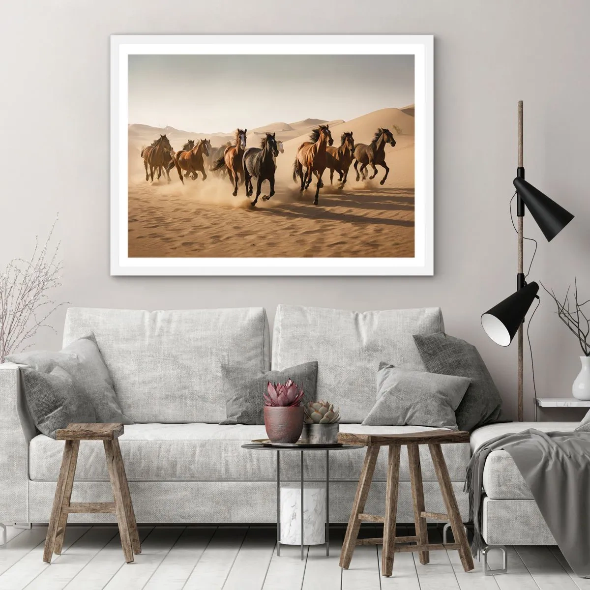 Affisch i vit ram - Fri som vinden - 100x70 cm