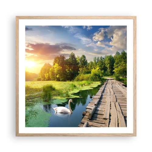 Affisch i ram av ljusek - Sommar, sommar överallt - 60x60 cm