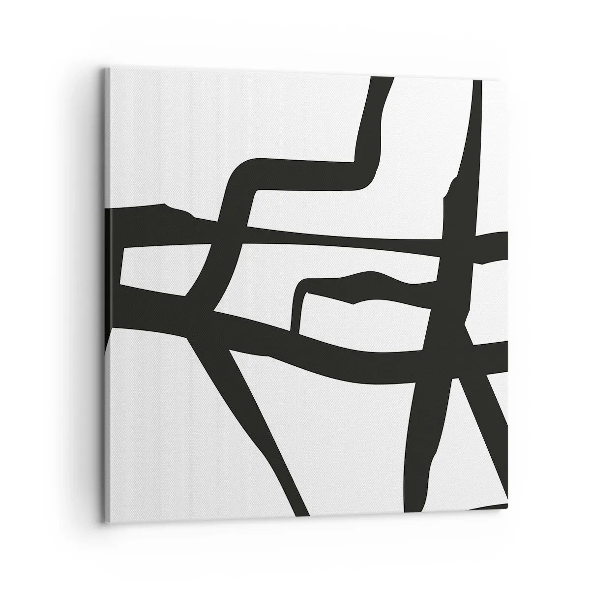 Canvastavla - Bild på duk - Svartvit konstruktion - 60x60 cm