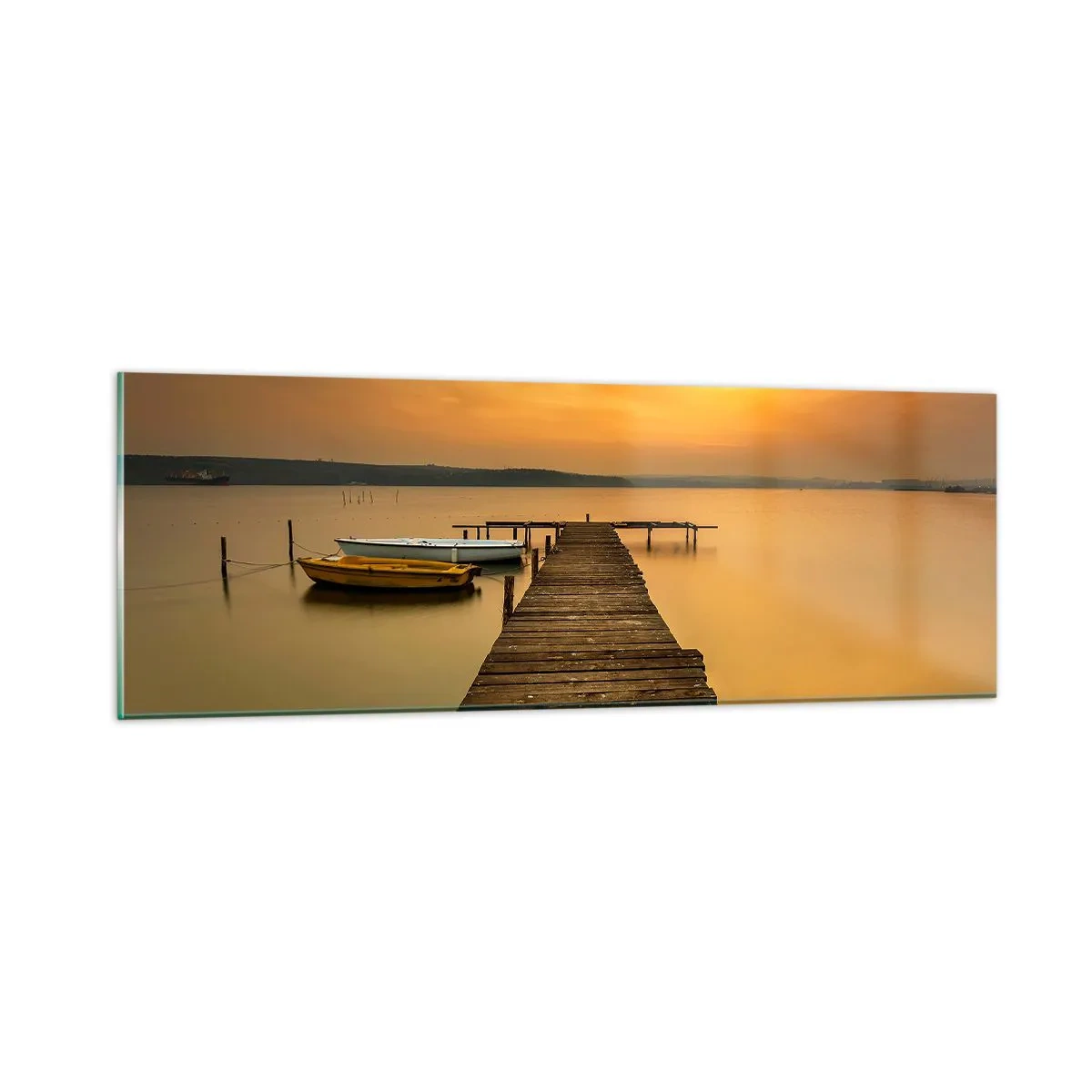 Glastavla - Bild på glas - Jag öppnar guldhimmel för dig - 90x30 cm