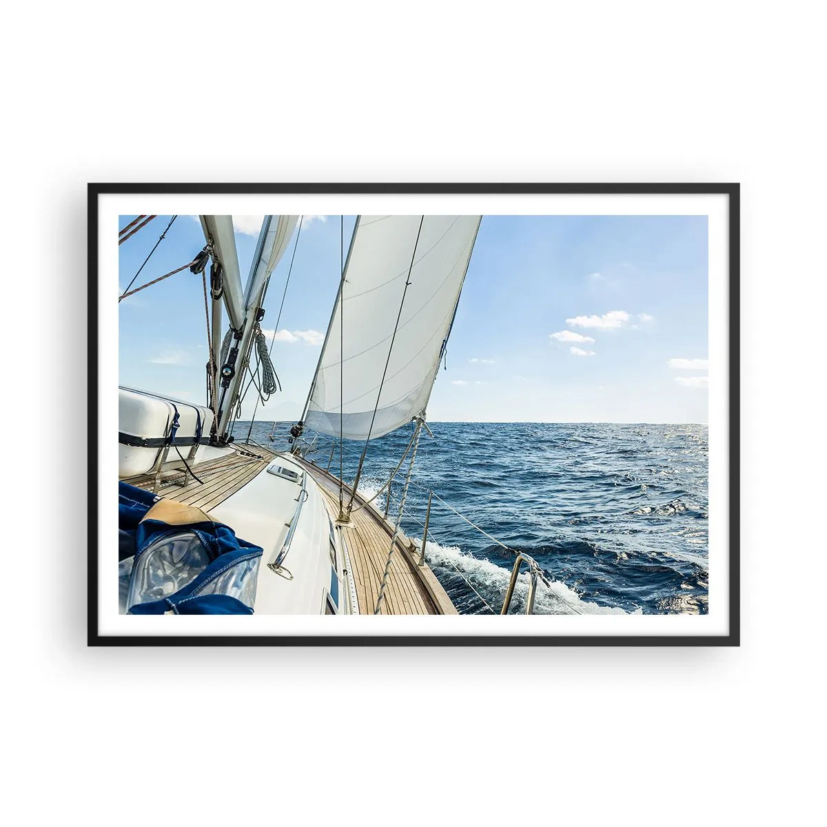 Affisch i svart ram - Heja äventyret - 100x70 cm