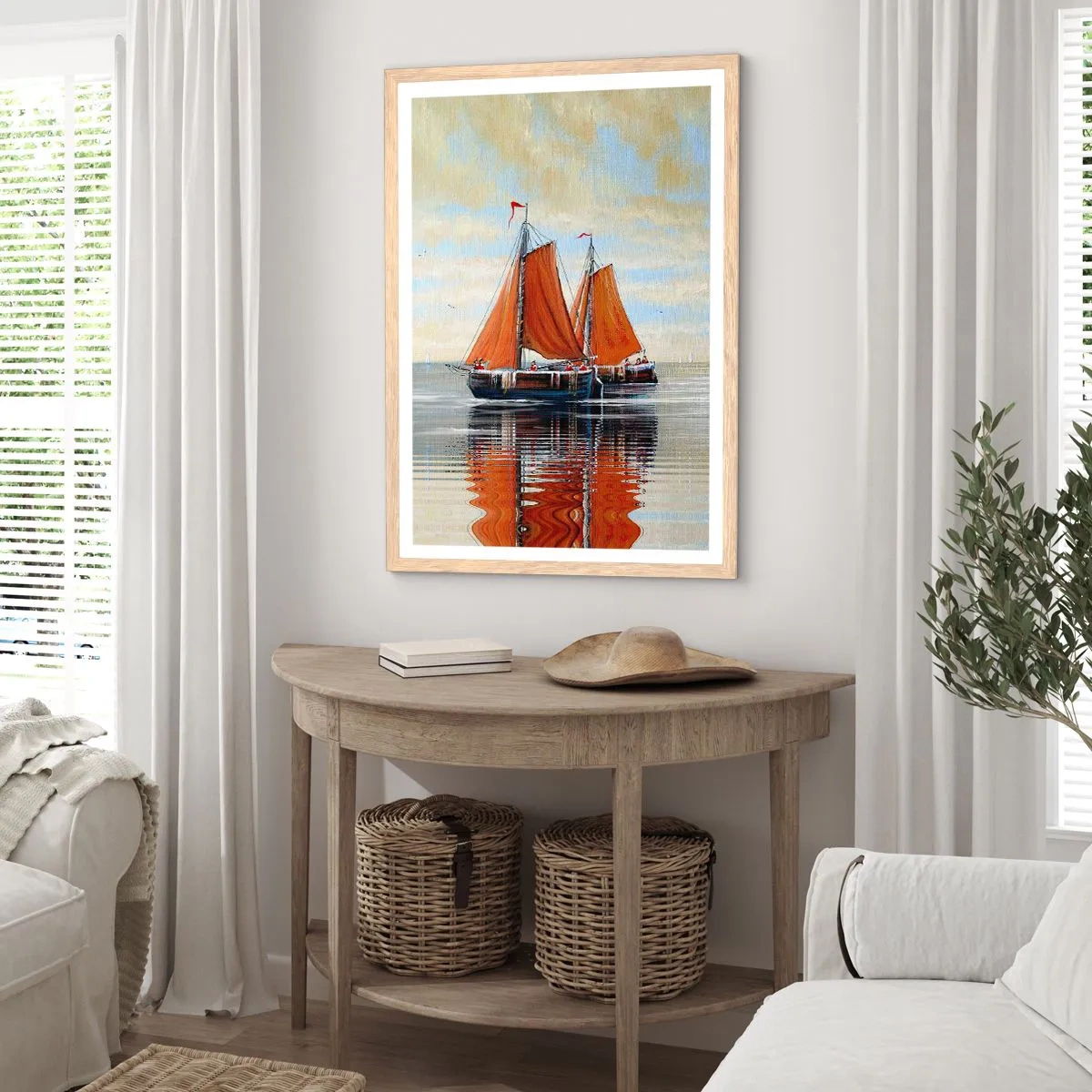 Affisch i ram av ljusek - Hej, segla seglaren… - 40x50 cm