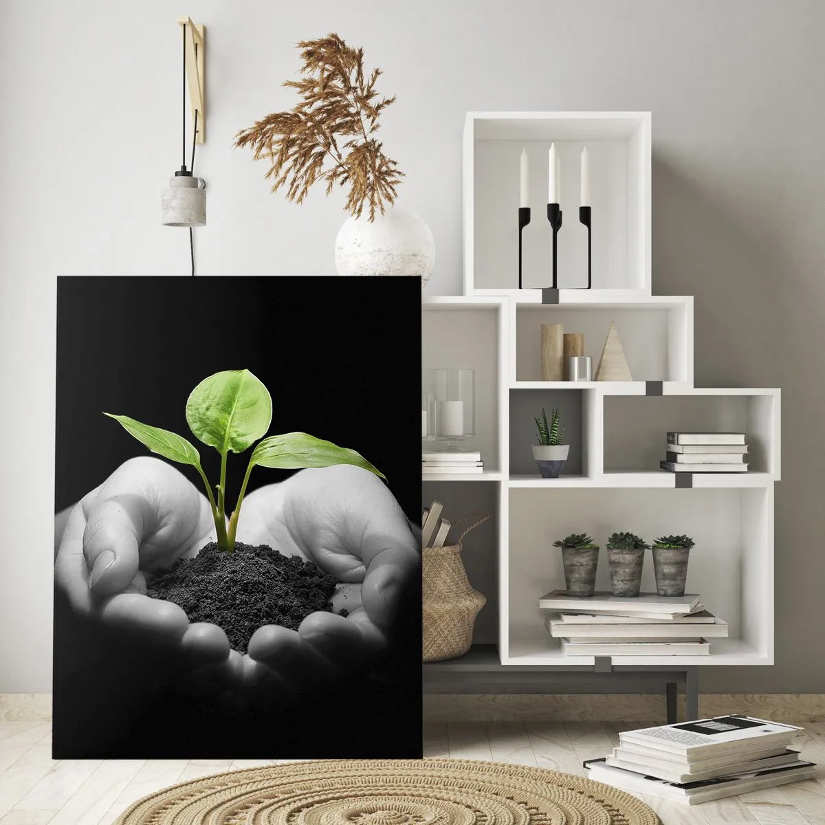 Glastavla - Bild på glas - Jag älskar naturen och skyddar den - 50x70 cm