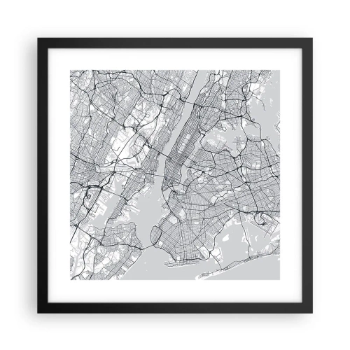 Affisch i svart ram - Metropolens anatomi - 40x40 cm