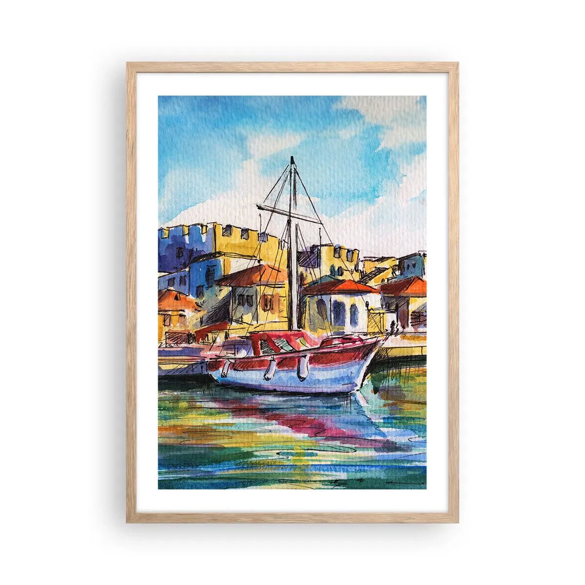Affisch i ram av ljusek - Regnbågseftermiddag - 50x70 cm