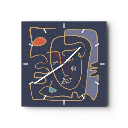 Väggklocka - Klocka på glas - I drömmarnas värld - 40x40 cm