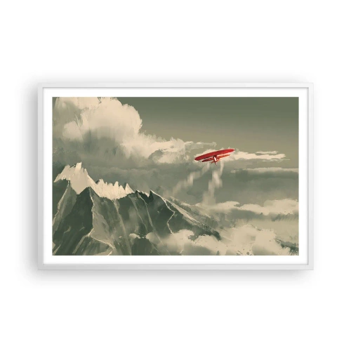 Affisch i vit ram - Orädd pionjär - 91x61 cm