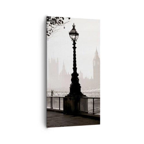 Canvastavla - Bild på duk - Morgon i London - 65x120 cm