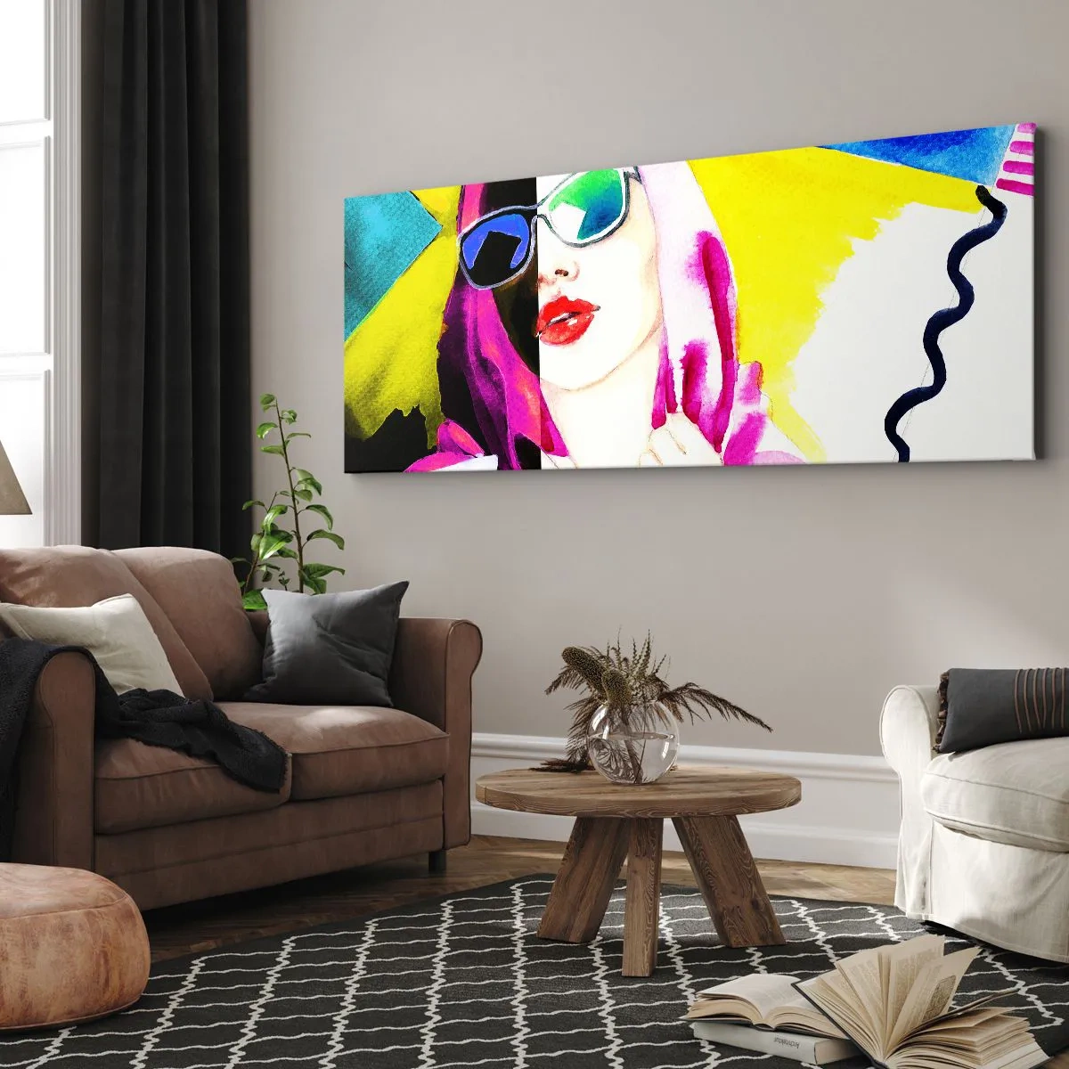 Canvastavla - Bild på duk - Jag är varken vit eller svart - 160x50 cm
