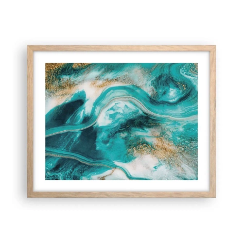 Affisch i ram av ljusek - Guldflod - 50x40 cm