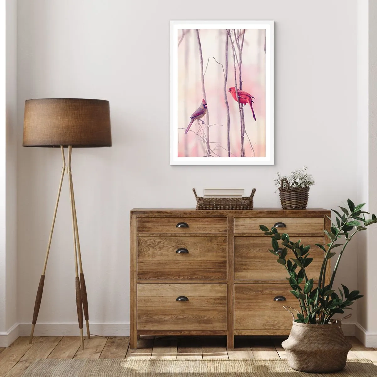 Affisch i vit ram - Rosa skogens saga - 70x100 cm