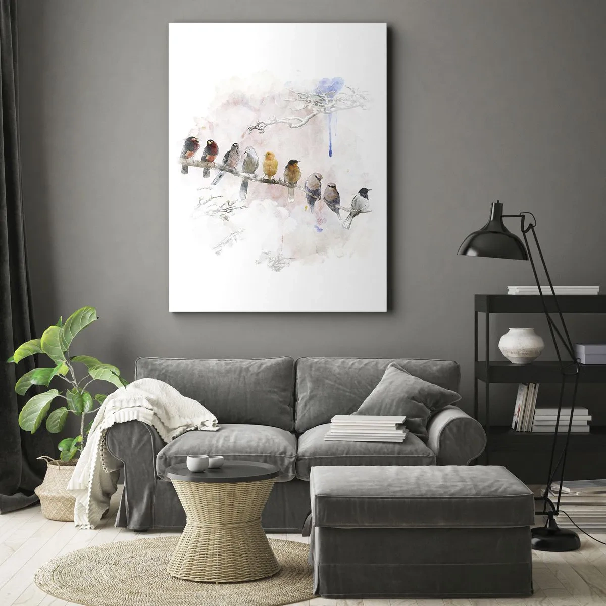 Canvastavla - Bild på duk - Bevingat möte - 50x70 cm
