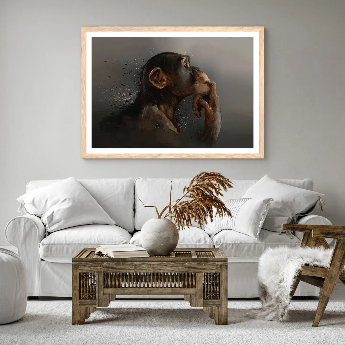 Affisch i ram av ljusek - Säkert en tänkare - 100x70 cm