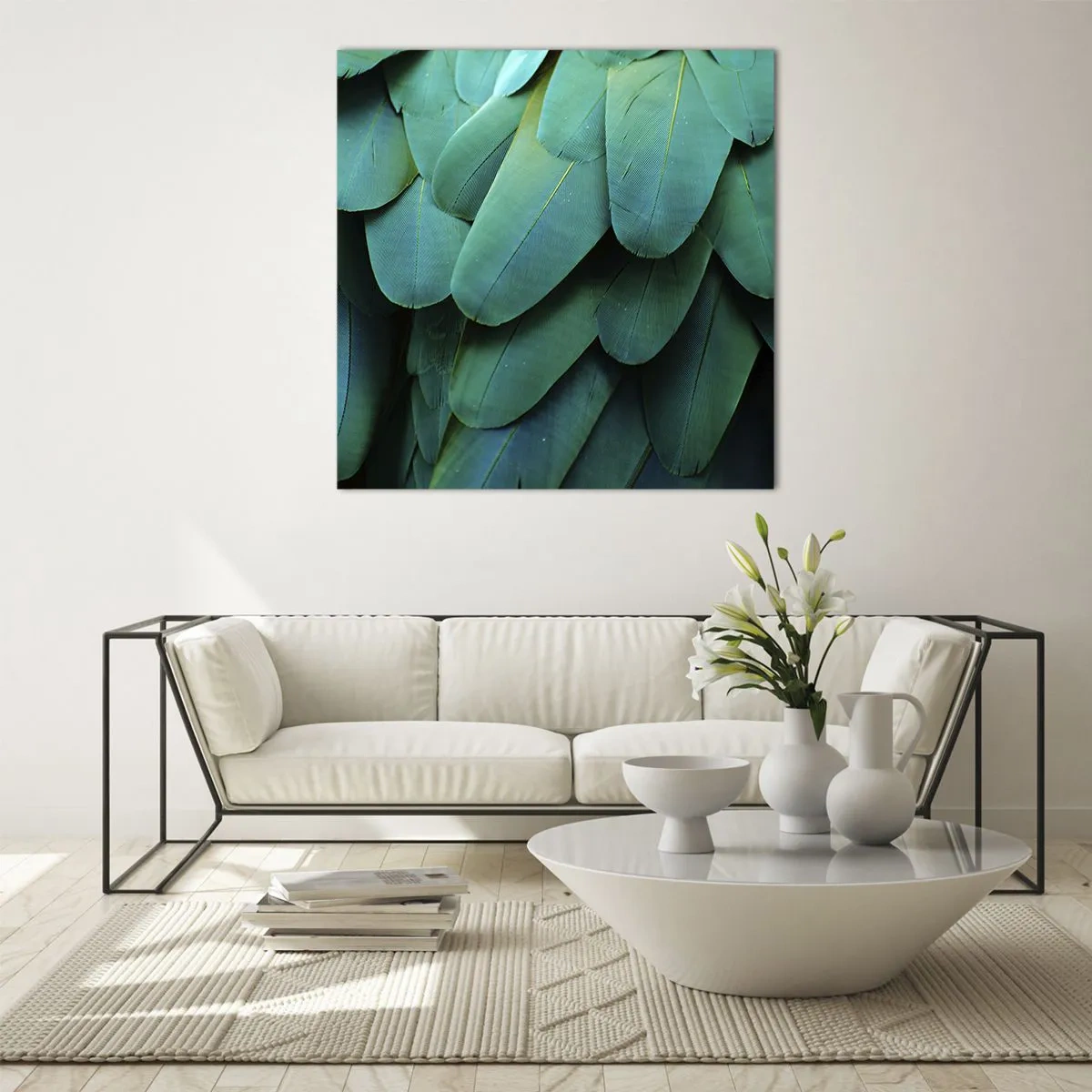 Glastavla - Bild på glas - Precision av papegojans natur - 30x30 cm