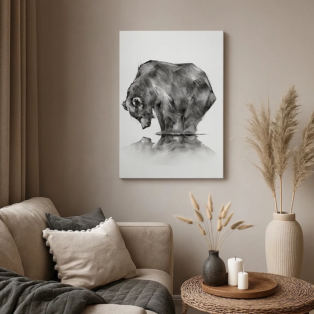 Canvastavla - Bild på duk - Roligt att se någon närstående - 50x70 cm