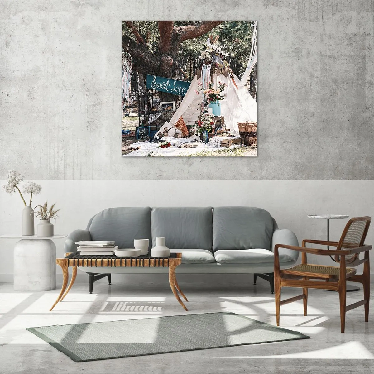 Glastavla - Bild på glas - Make love… - 40x40 cm