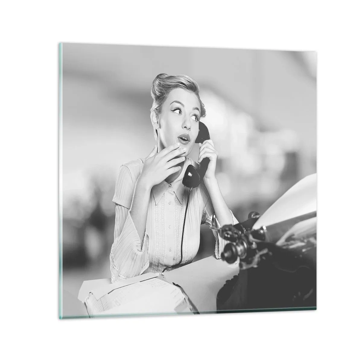 Glastavla - Bild på glas - Hallå, tillbaka till 50-talet. - 70x70 cm