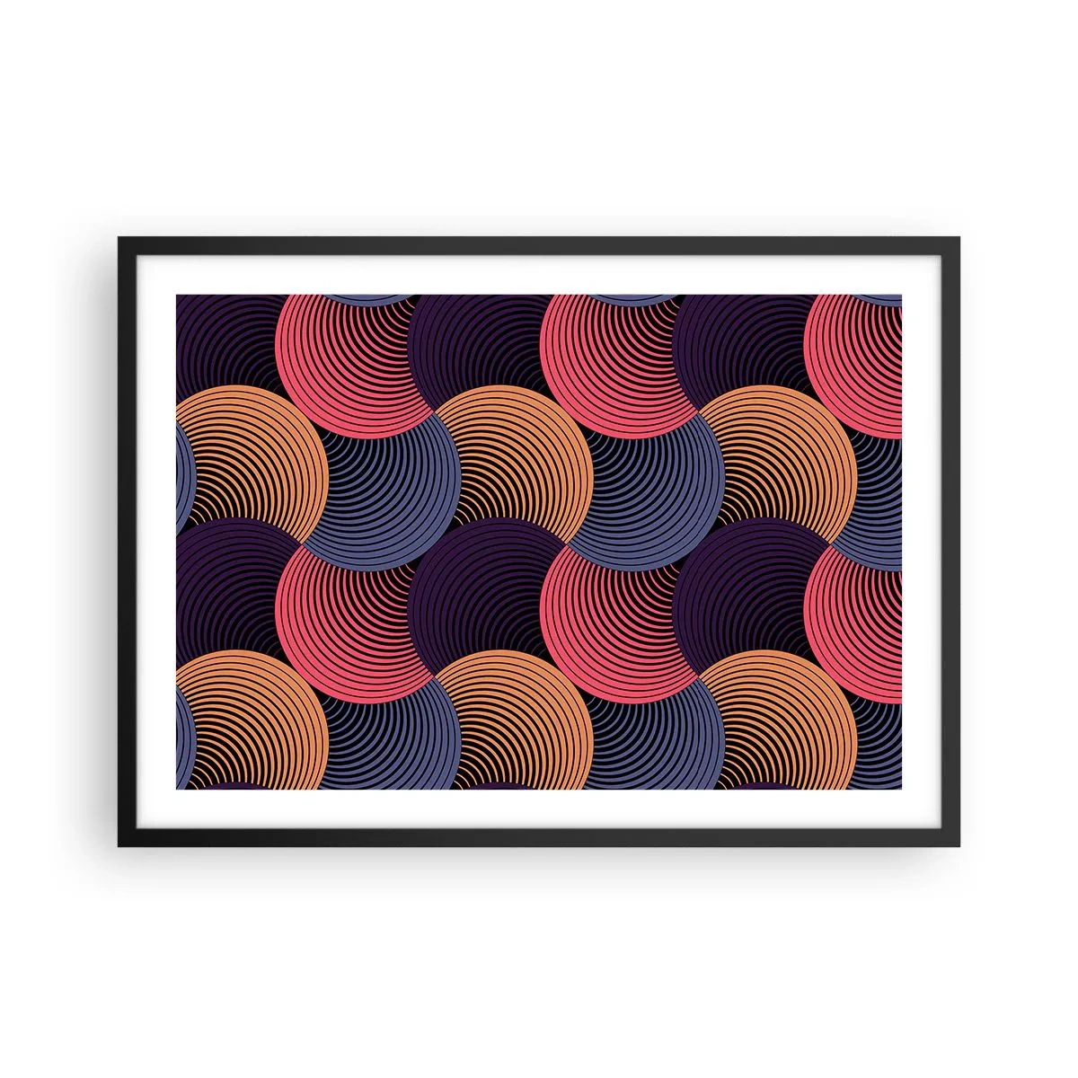 Affisch i svart ram - I en cirkulär rytm - 70x50 cm