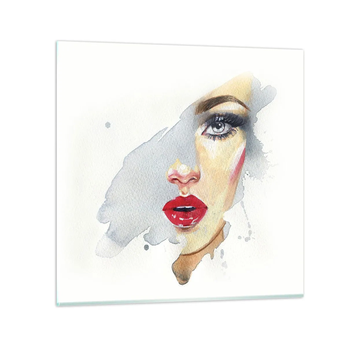 Glastavla - Bild på glas - Reflektion i vattendroppe - 50x50 cm