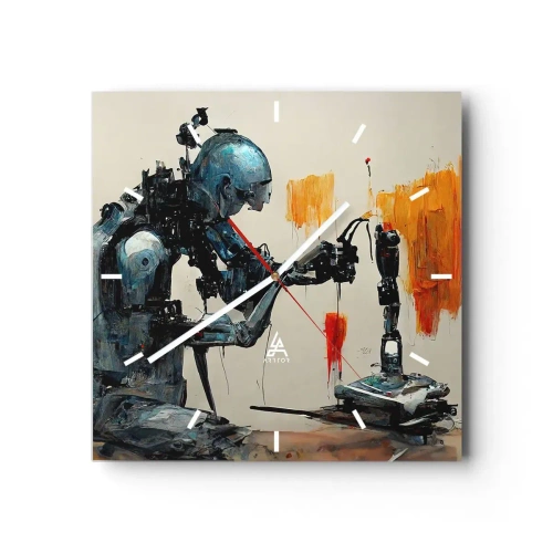 Väggklocka - Klocka på glas - Kommer i morgon... - 30x30 cm