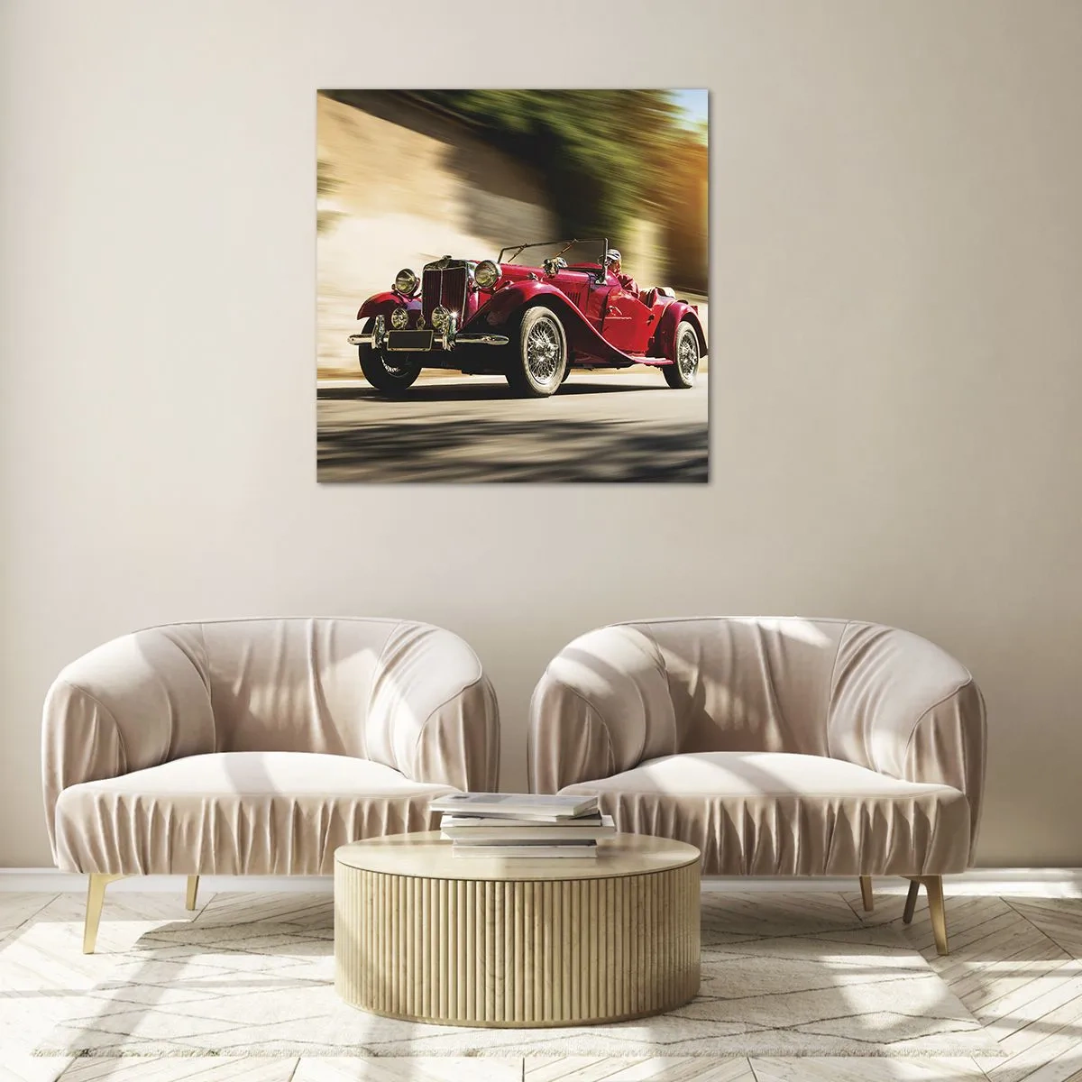 Glastavla - Bild på glas - Vackrare än Nike från Samothrakis - 50x50 cm