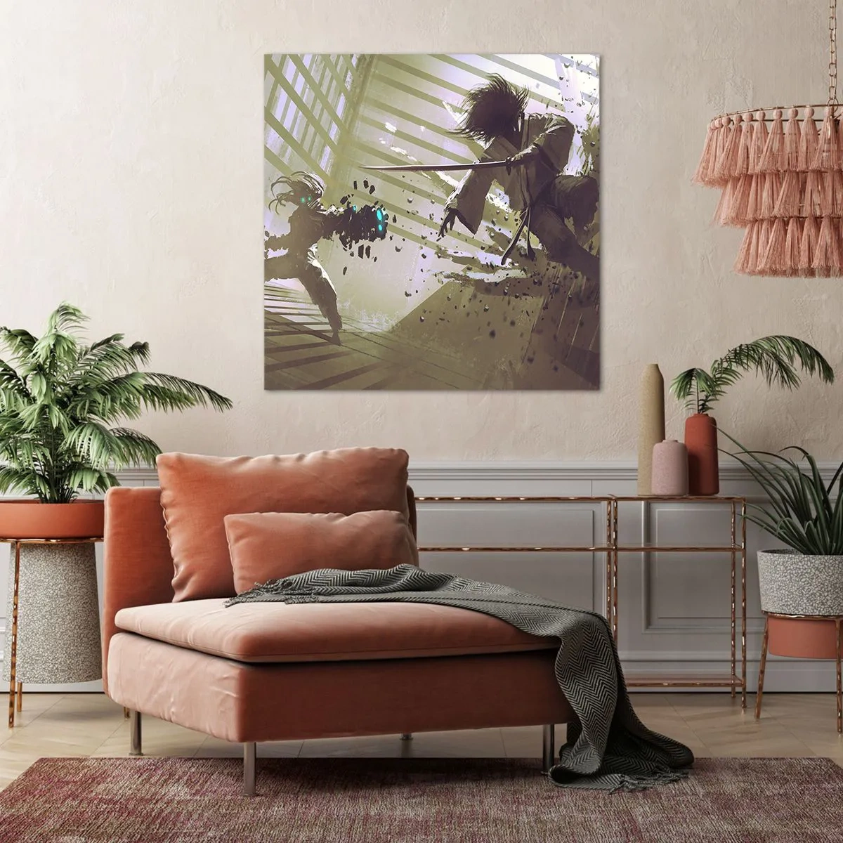 Canvastavla - Bild på duk - Du kan också bli samuraj - 40x40 cm