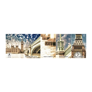 Provbit av självhäftande fototapet Deluxe Sticker - Moln över Thames - Stad, London, England - 100x30 cm