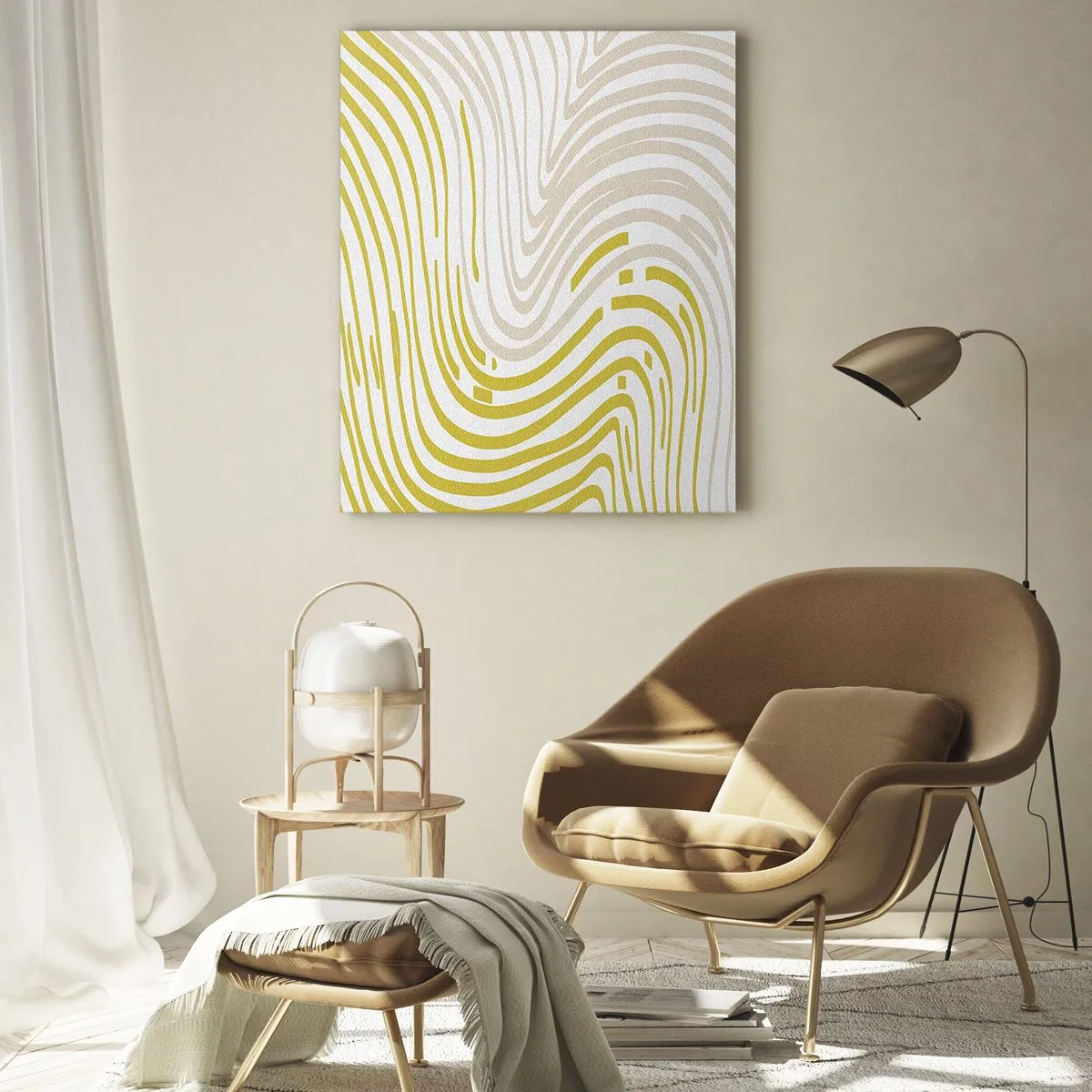 Glastavla - Bild på glas - Komposition med en mjuk böjning - 50x70 cm