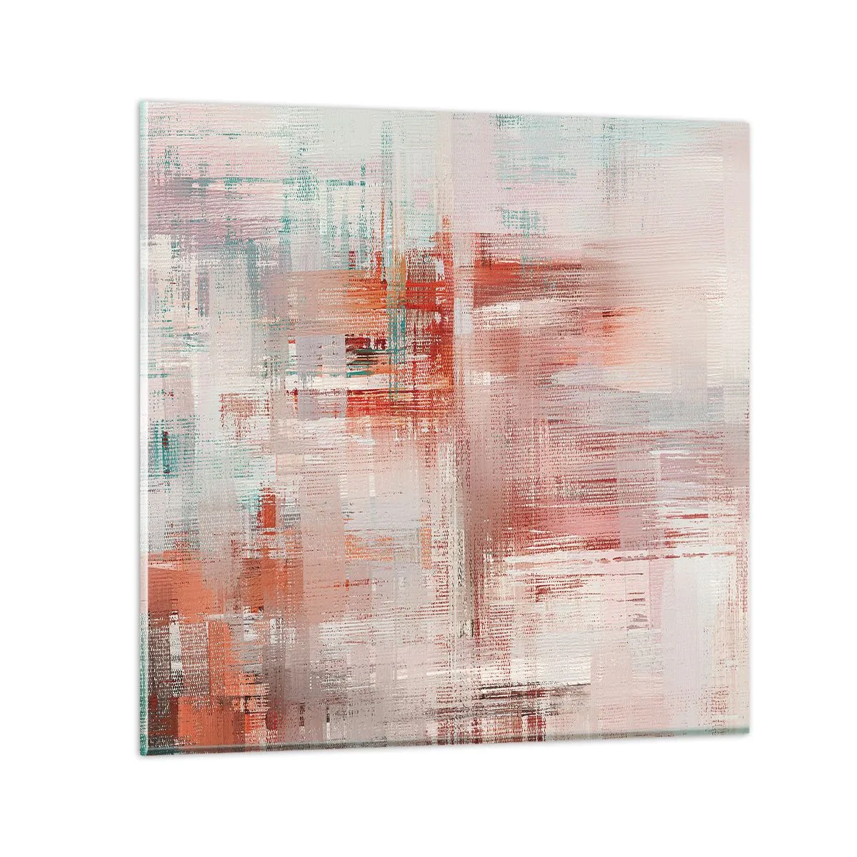 Glastavla - Bild på glas - Dimmigt. Rosa - 70x70 cm