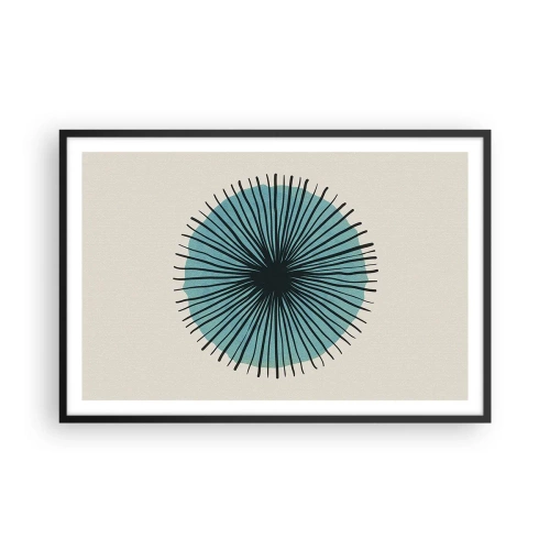 Affisch i svart ram - Radier mot blått - 91x61 cm