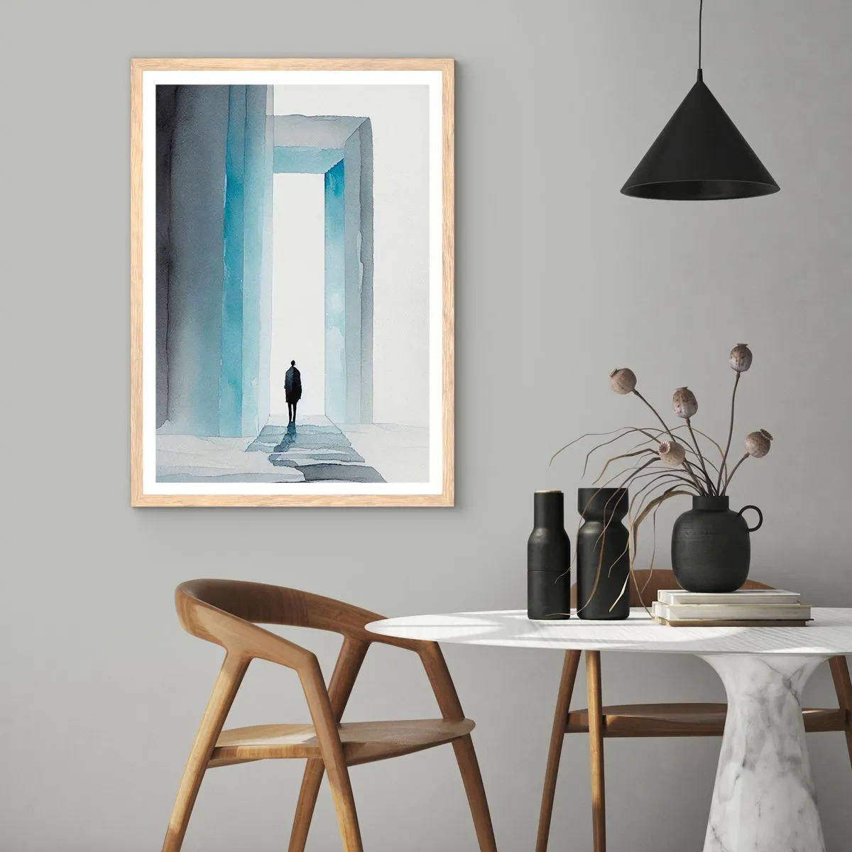 Affisch i ram av ljusek - Lev utan gränser - 40x50 cm