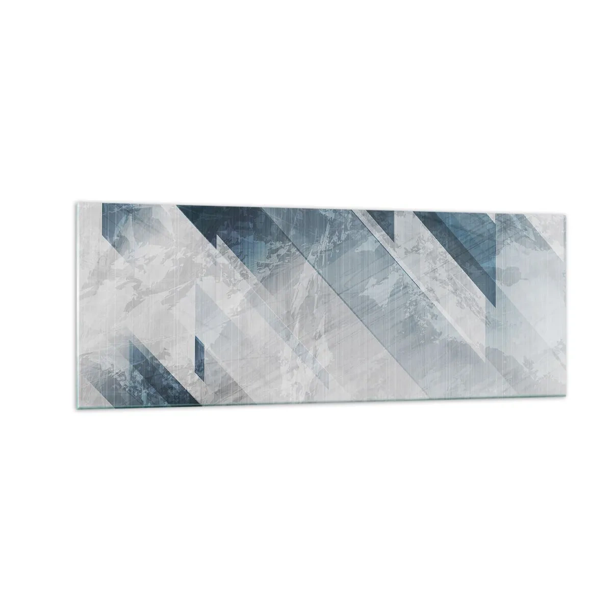 Glastavla - Bild på glas - Tredimensionell komposition – gråhetens rörelse - 140x50 cm