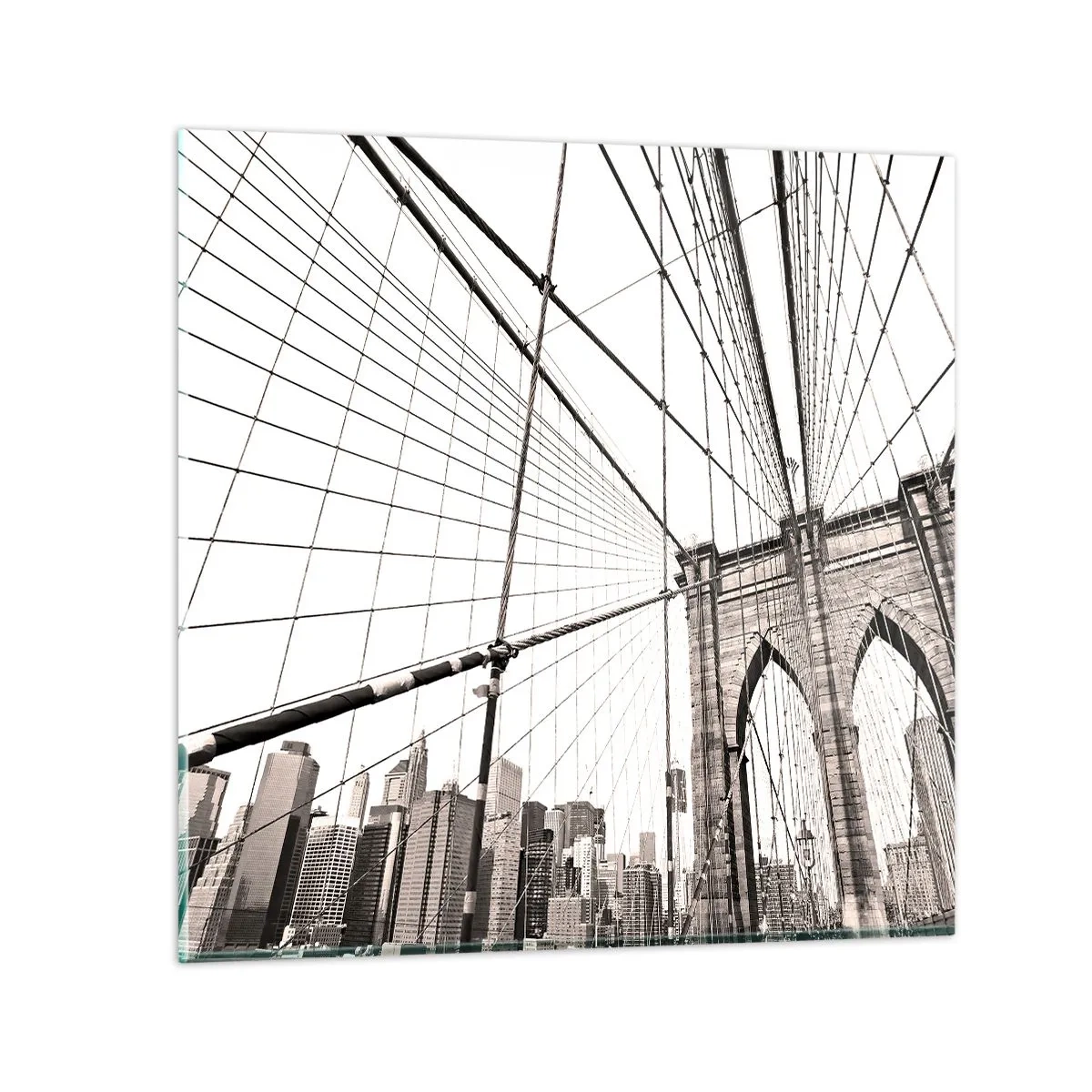 Glastavla - Bild på glas - Domkyrkan i New York - 40x40 cm