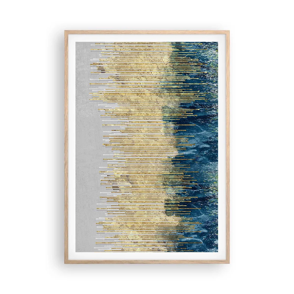 Affisch i ram av ljusek - Förgylld gräns - 70x100 cm