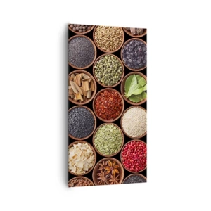 Canvastavla - Bild på duk - Världens alla smaker - 65x120 cm