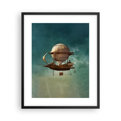Affisch i svart ram - Jules Verne hälsar - 40x50 cm