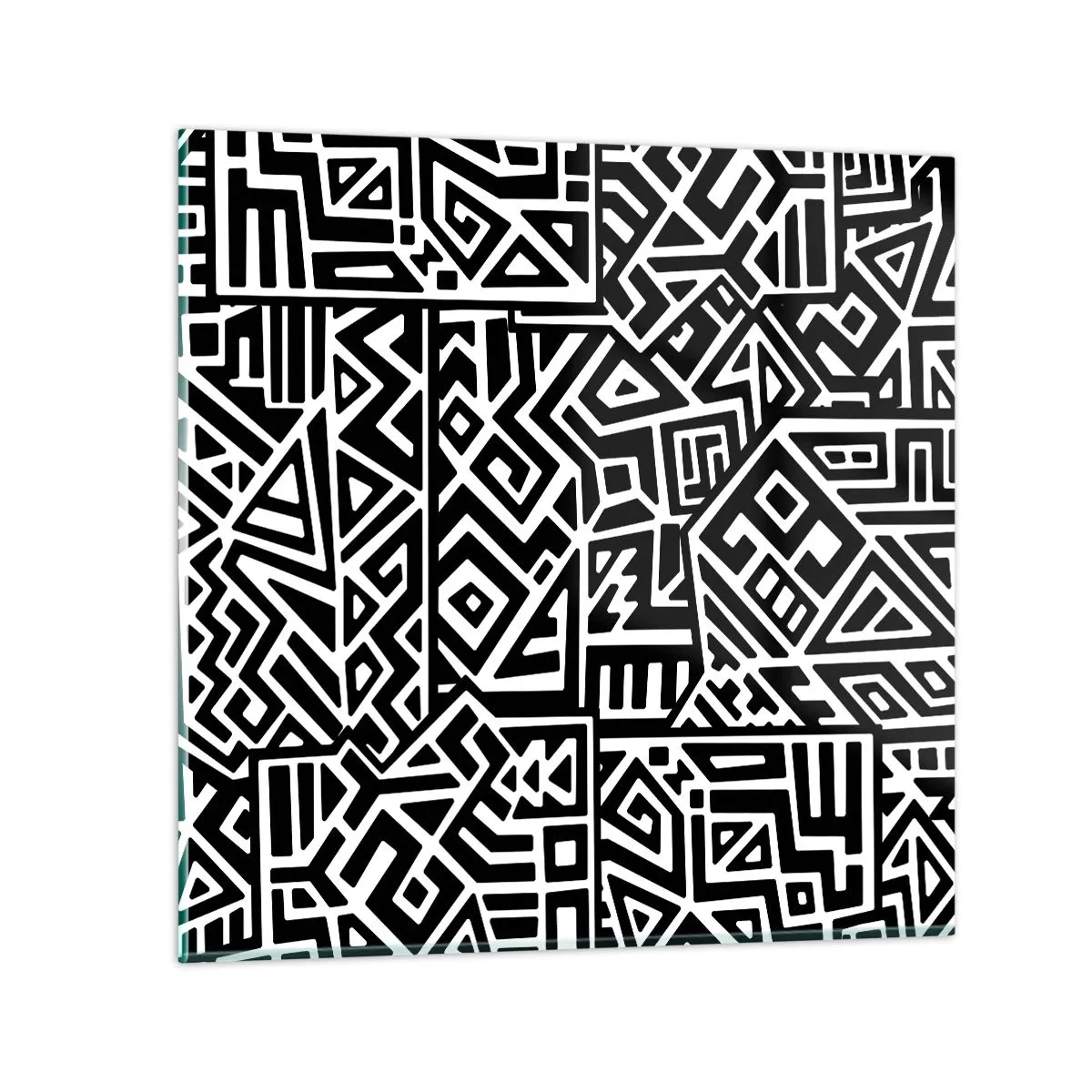 Glastavla - Bild på glas - Prekolumbisk komposition - 60x60 cm