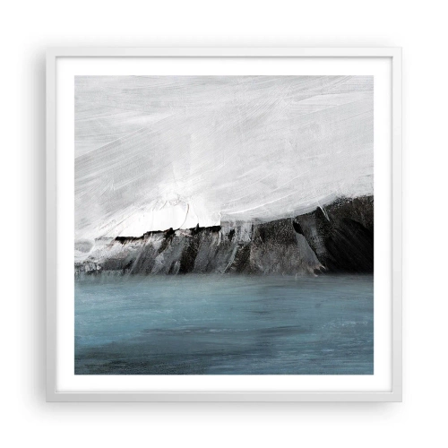 Affisch i vit ram - Vatten - jord: en krock mellan elementen - 60x60 cm